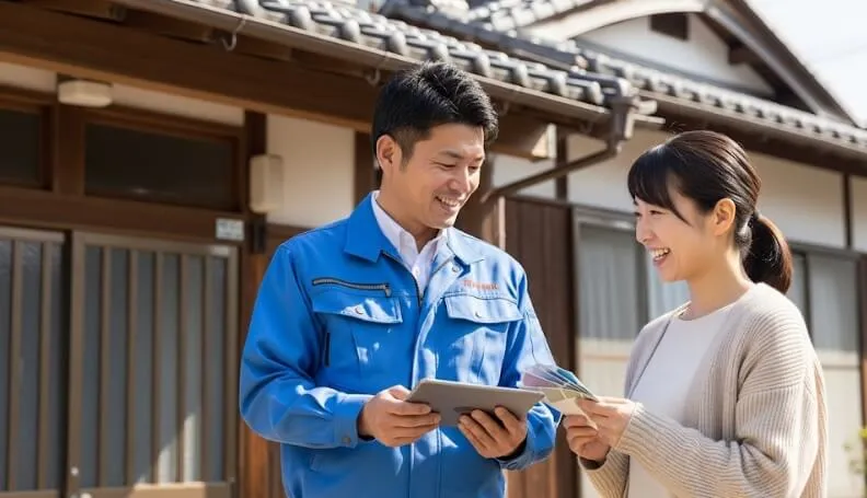 外壁塗装の費用がなく悩む方向けに、プロが解決策を解説するイメージ画像。