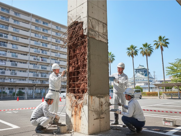 掛川市でマンションのコンクリート爆裂の補修方法や見積もりについて解説