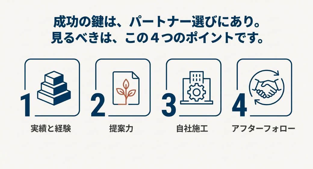 マンション修繕業者を選ぶ際に確認すべき4つの重要ポイント